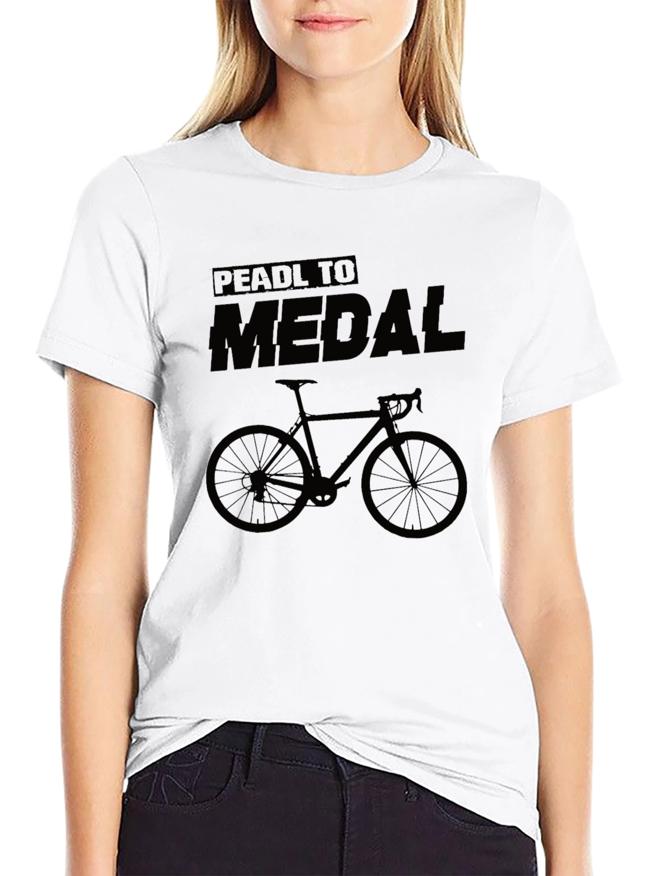 Black Pedal to Medal Black Graphic T-Shirt view 9