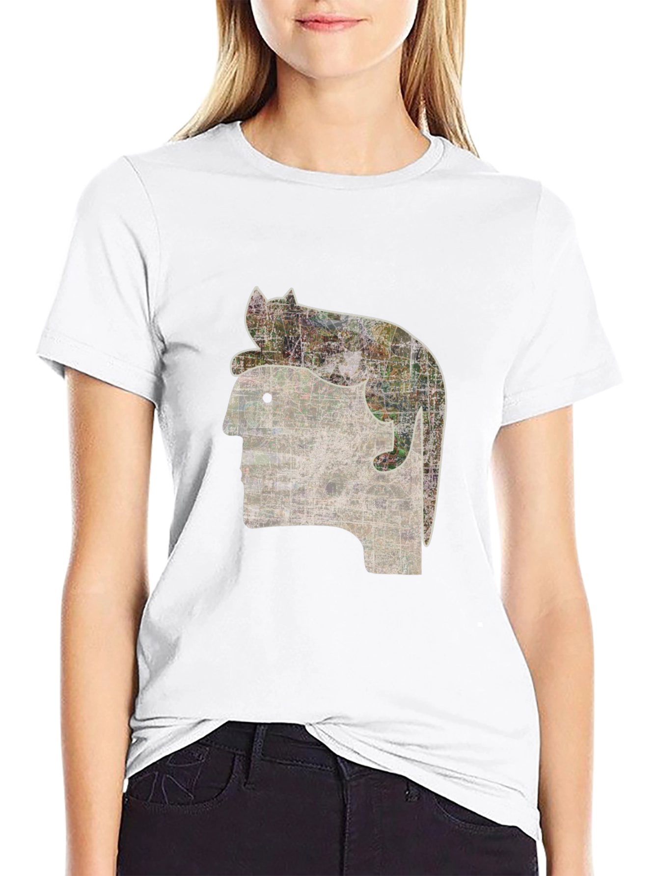 Black Cat on Head Graphic Tee - Quirky Unisex T-Shirt view 9