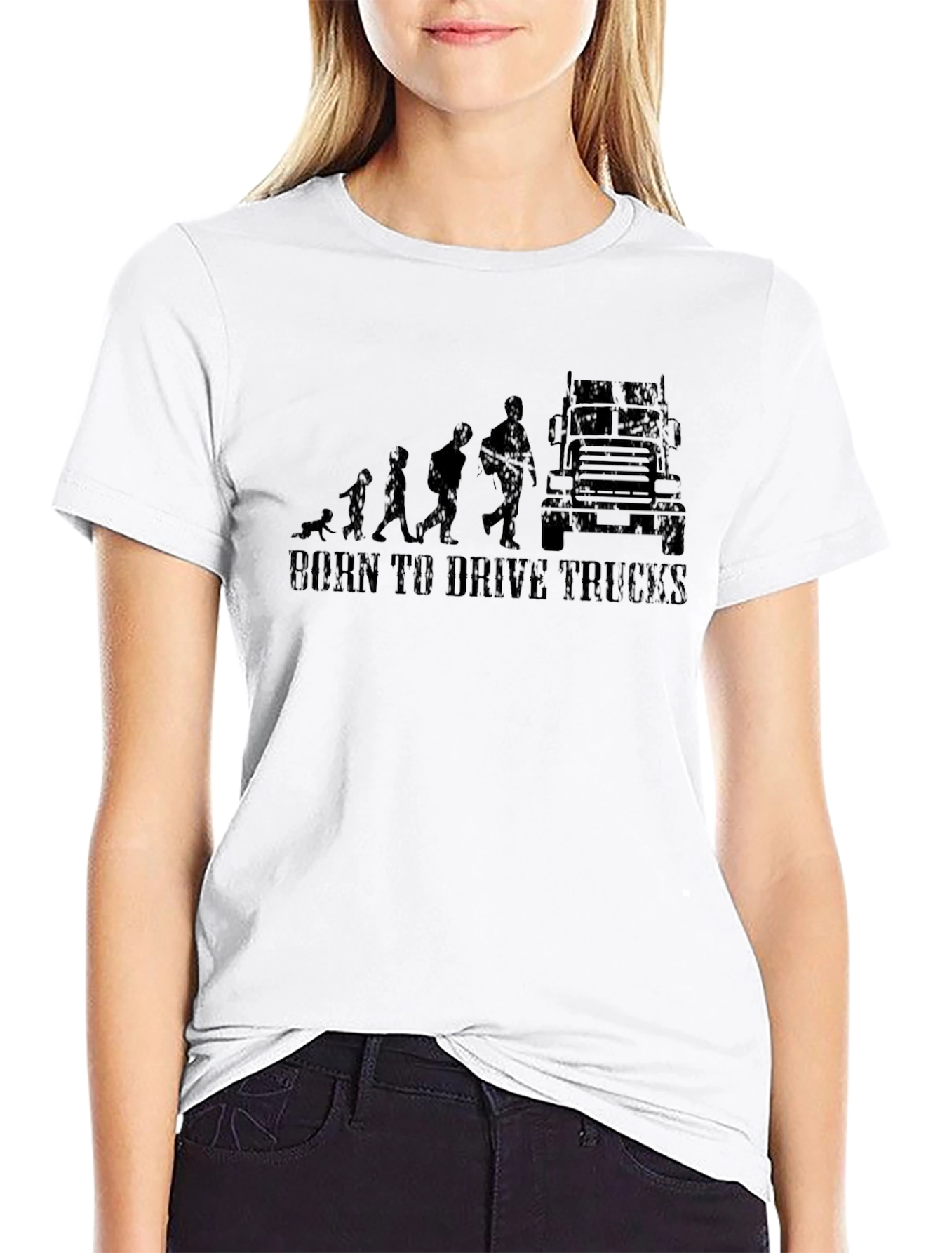 Black Born to Drive Trucks T-Shirt view 9