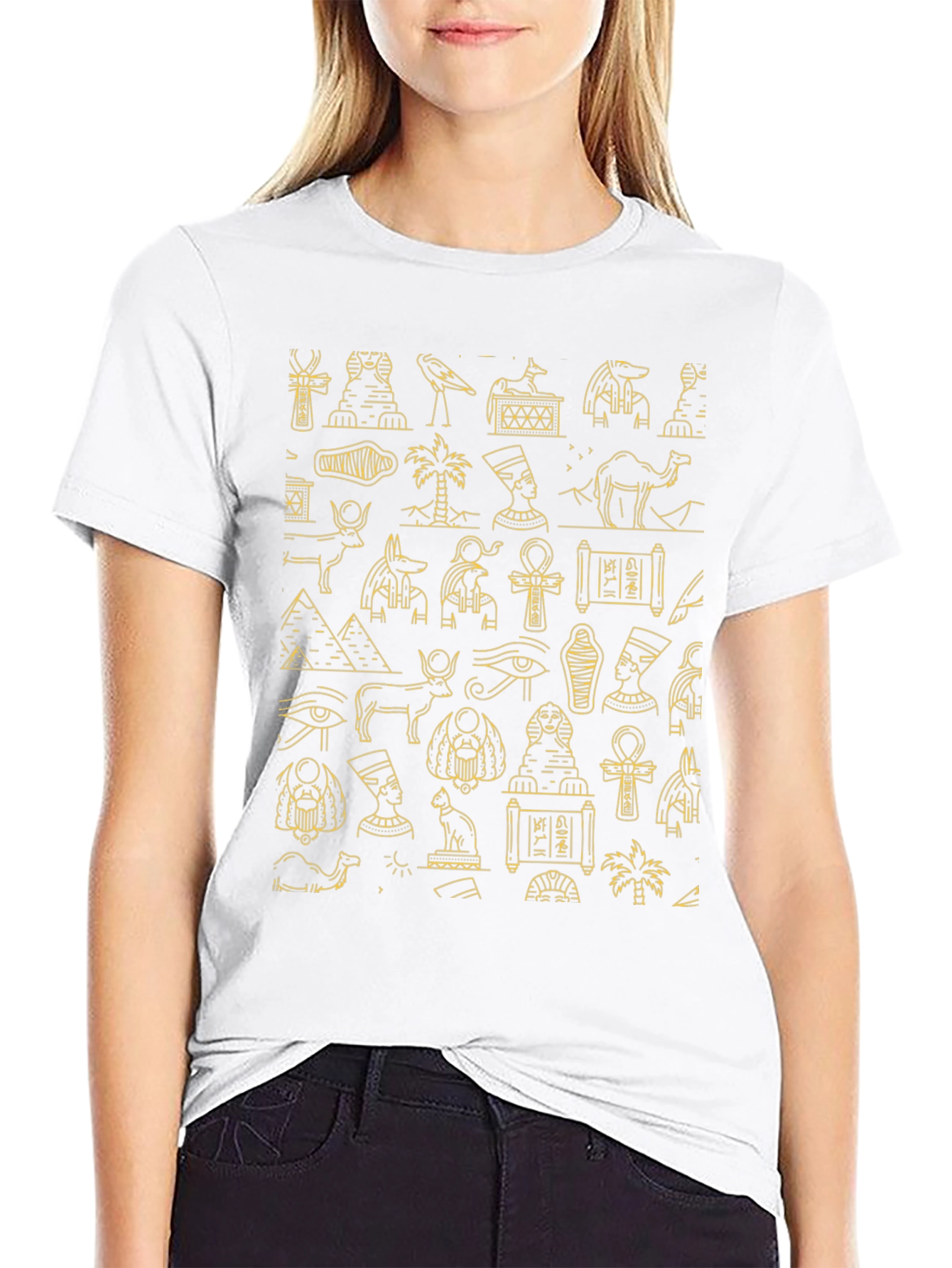 Egyptian Art Pattern Graphic Tee - 9