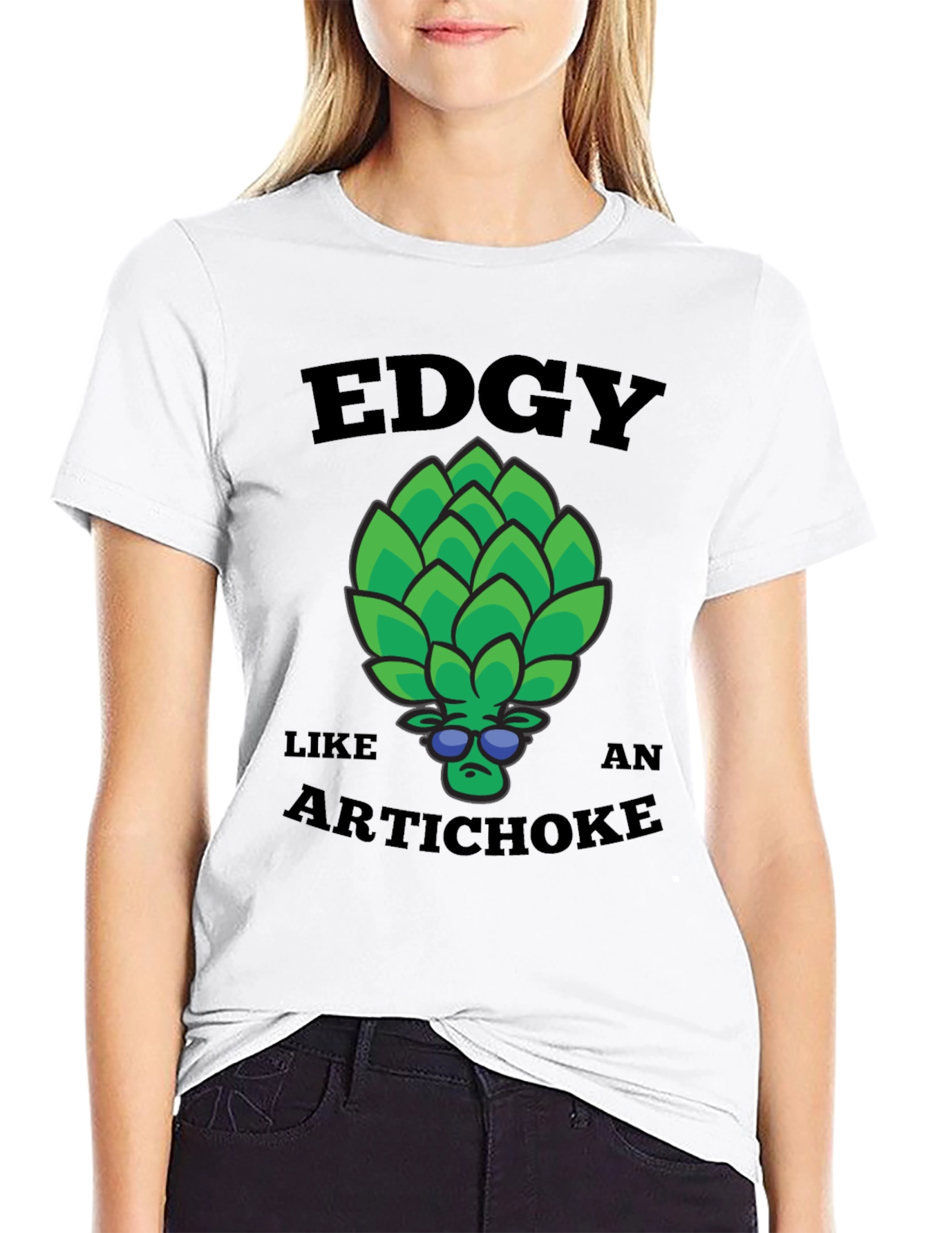 Black Edgy Artichoke Graphic Tee - Cool & Quirky view 9