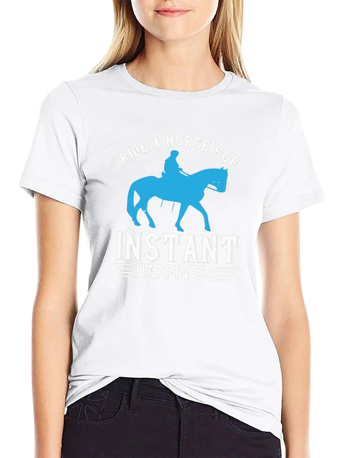 Black Ride a Horse for Instant Happiness T-Shirt view 9