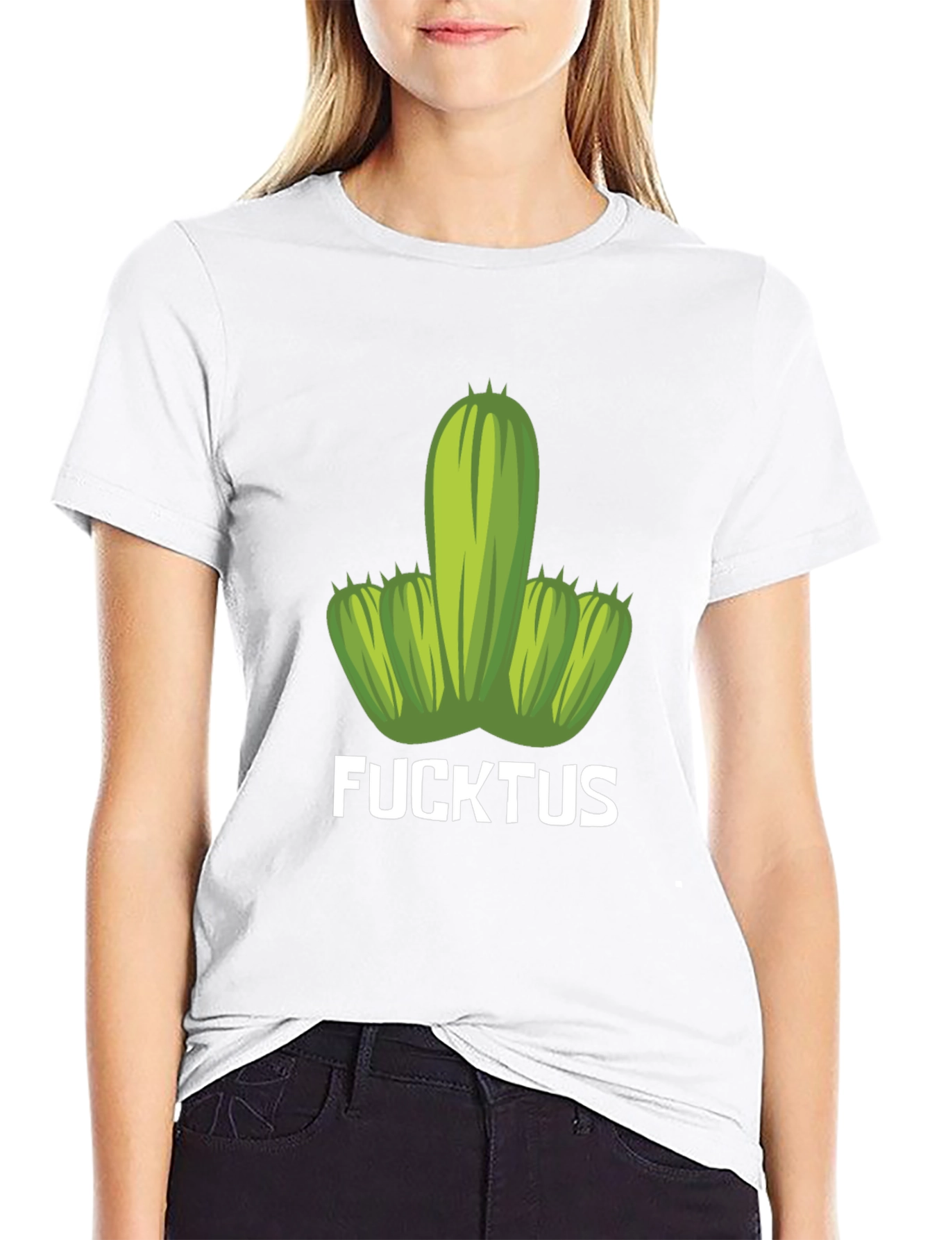 Black Funny Cactus T-Shirt - Adult Humor Novelty Tee view 9