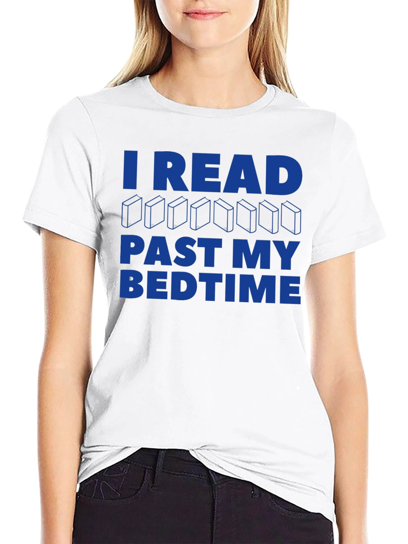 Black I Read Past My Bedtime Graphic Tee view 9