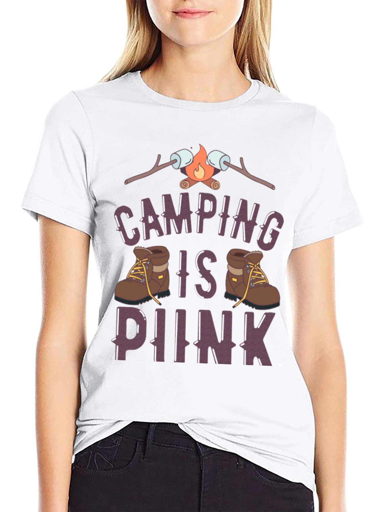 Black Camping Is Hiking T-Shirt view 9