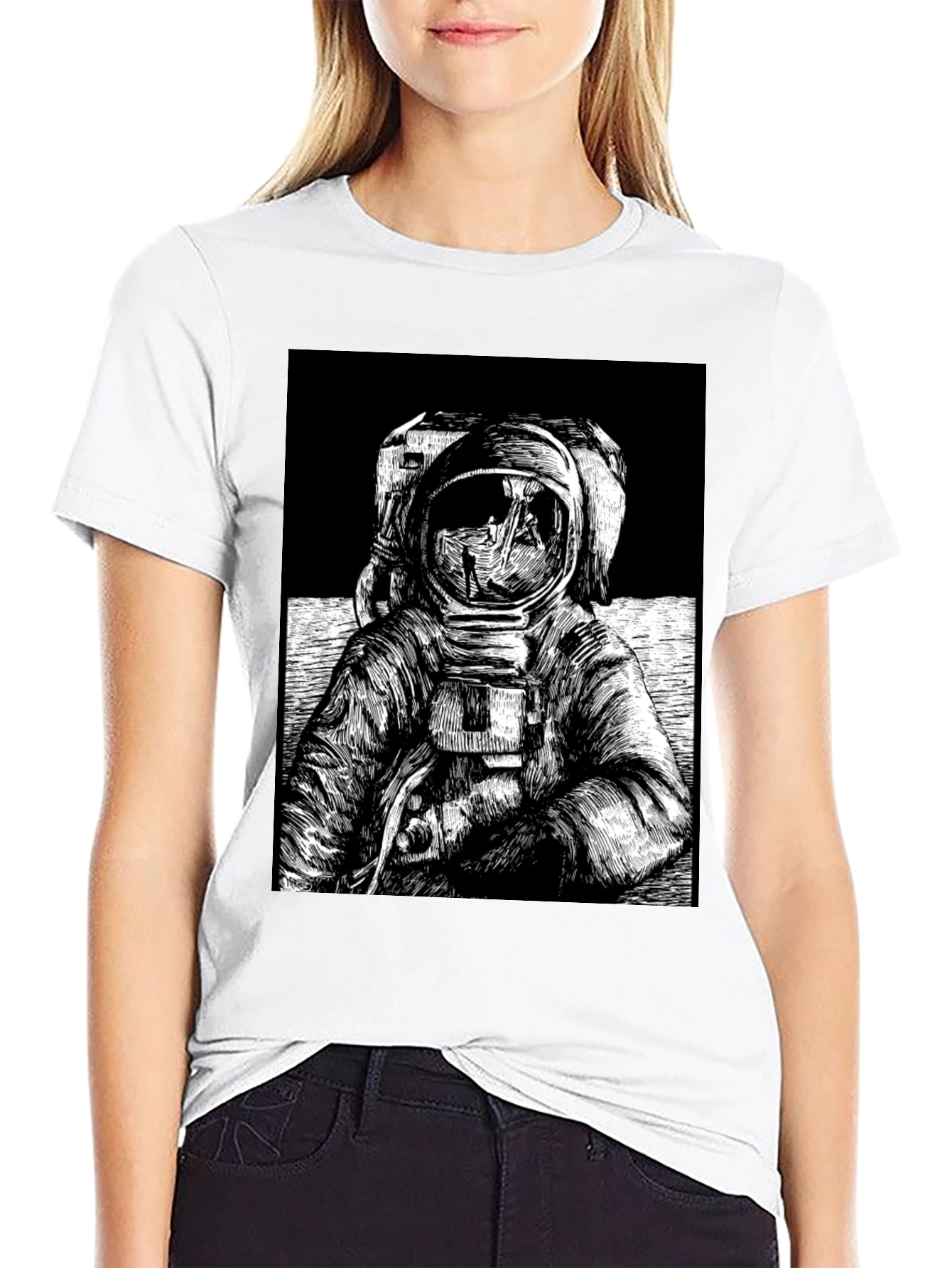 Black Astronaut Graphic Tee - Space Explorer T-Shirt view 9