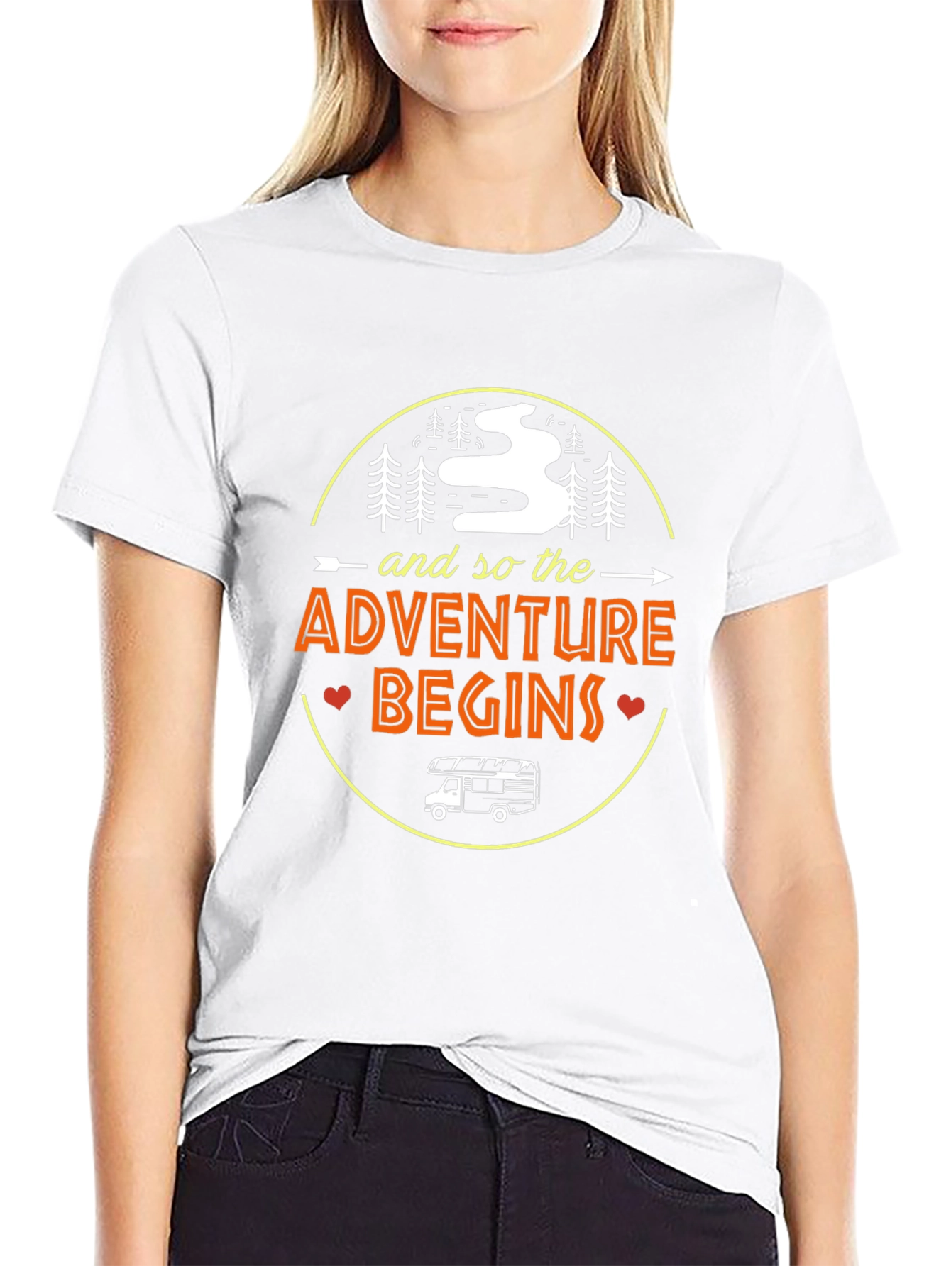 Black Adventure Begins Graphic Tee view 9