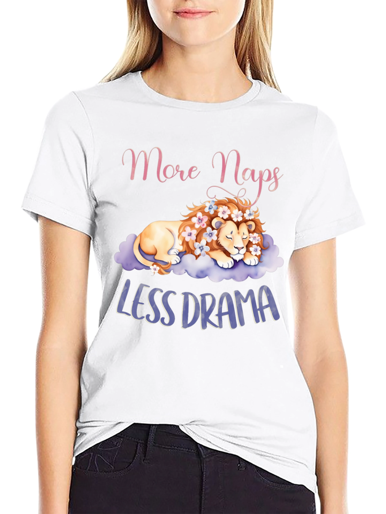 Black More Naps Less Drama Graphic T-Shirt view 9