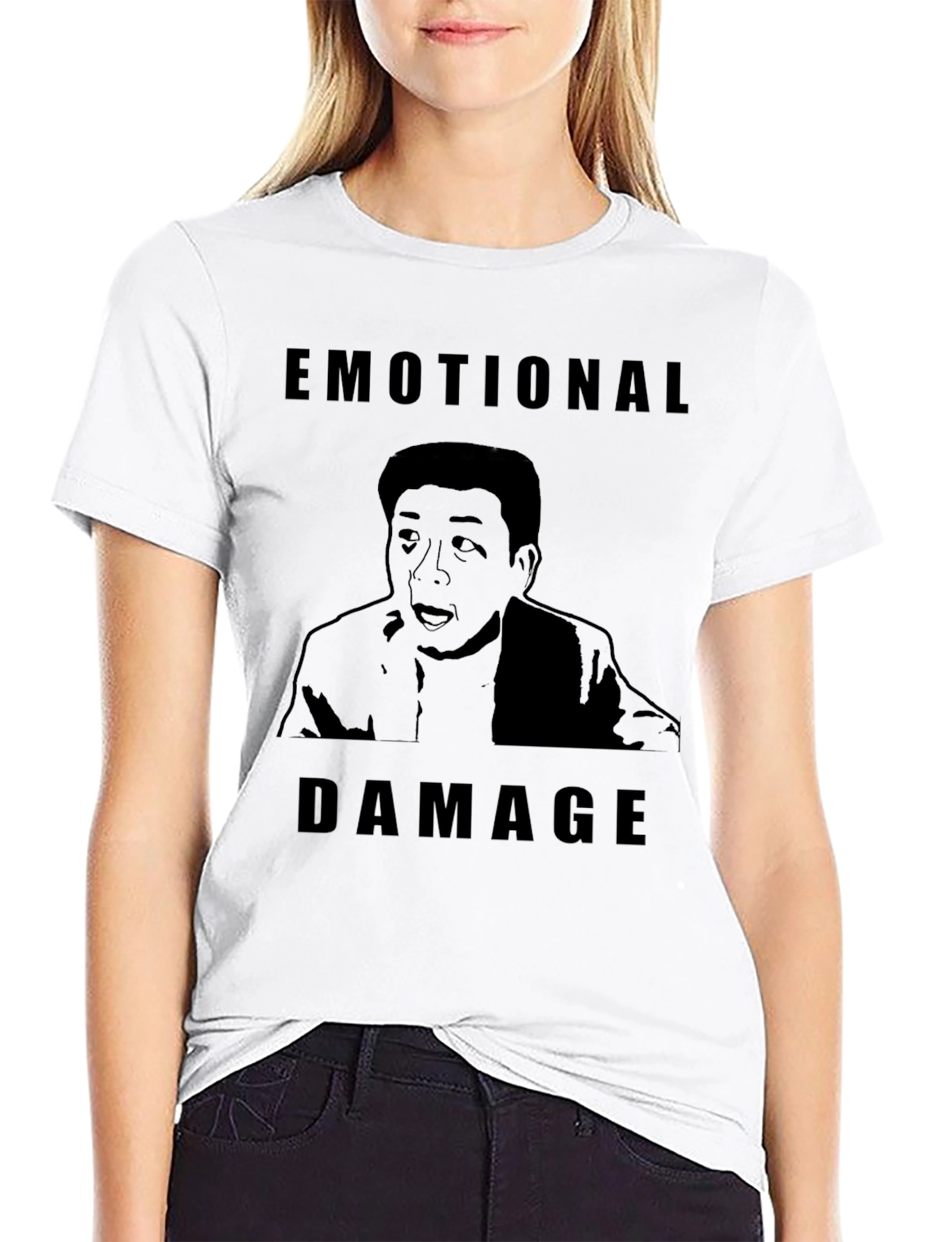 Black Emotional Damage Meme Graphic Tee view 9