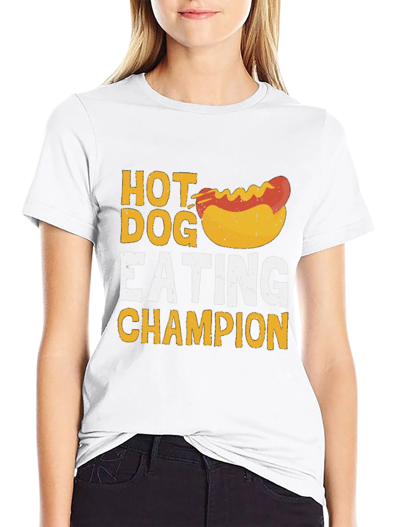Black Hot Dog Eating Champion Graphic T-Shirt view 9