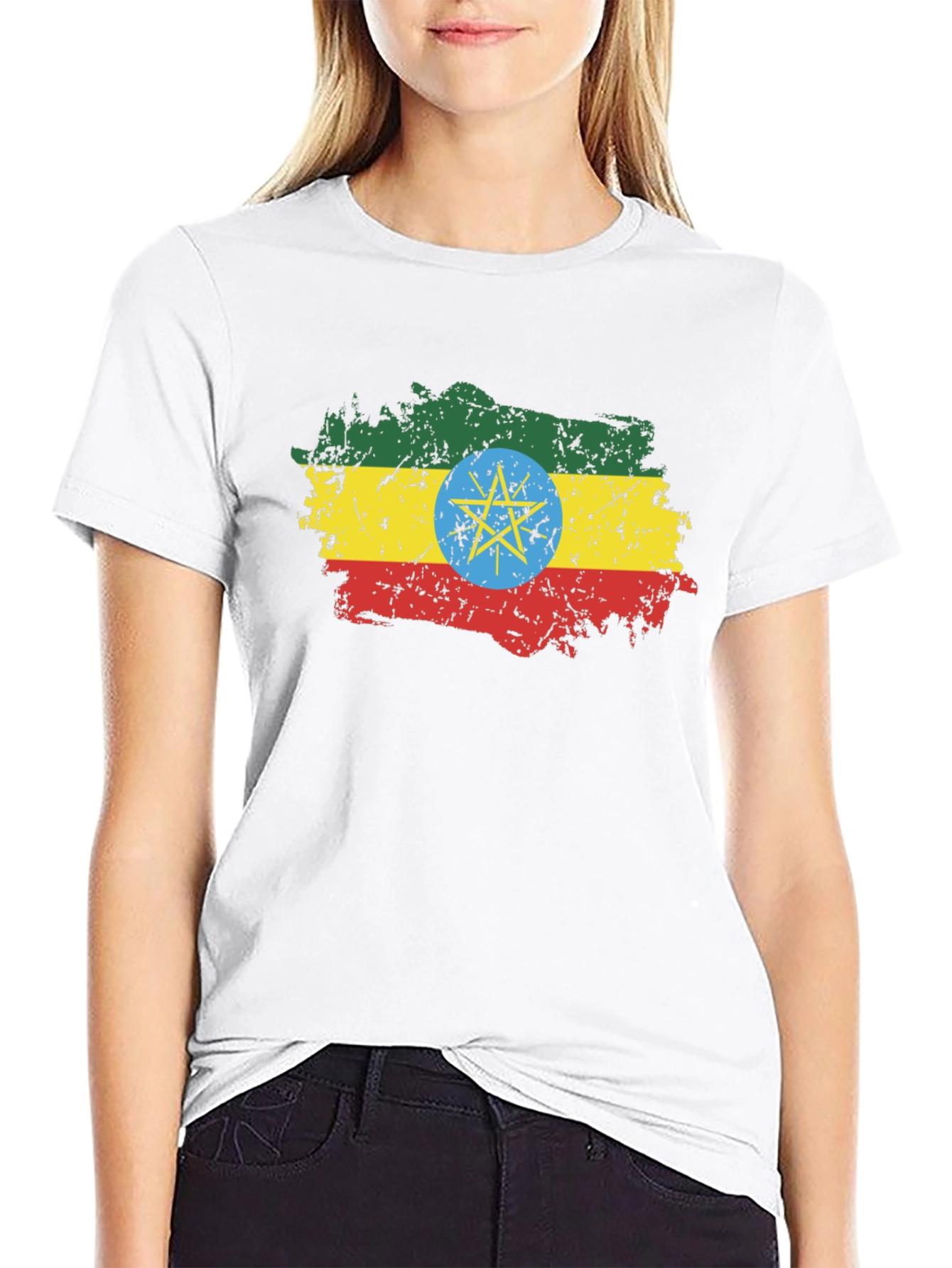 Ethiopia Flag T-Shirt - Distressed Graphic Tee - 9