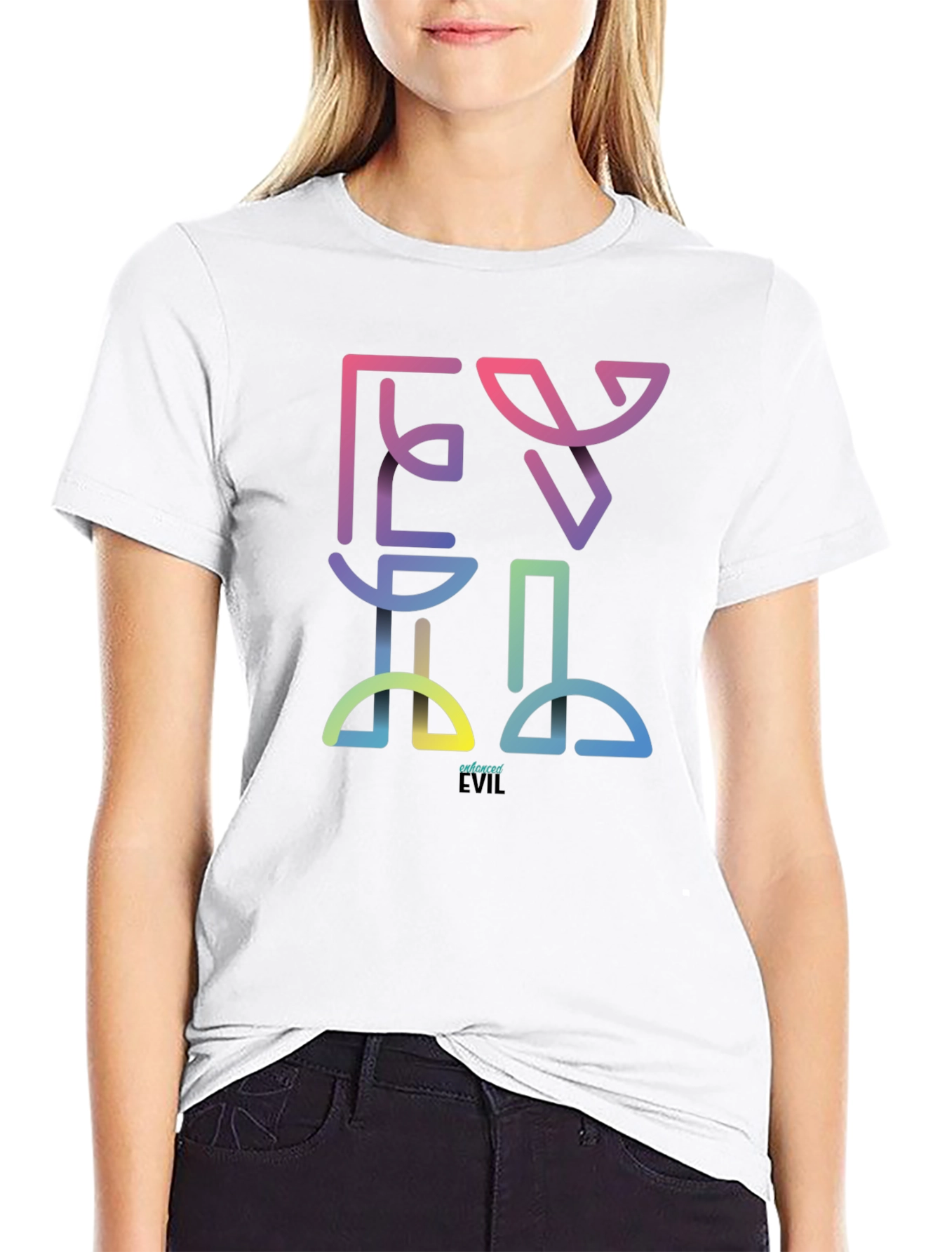 Black Enhanced Evil Rainbow T-Shirt view 9