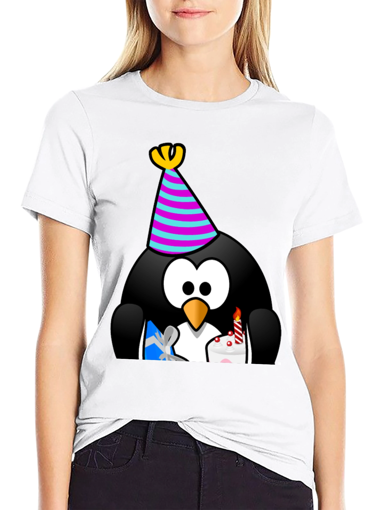 Black Birthday Penguin T-Shirt view 9