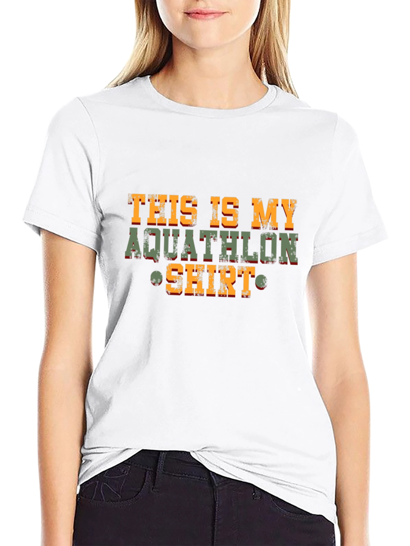 Black Aquathlon Shirt - Sports Event Tee - Running & Swimming Gift view 9