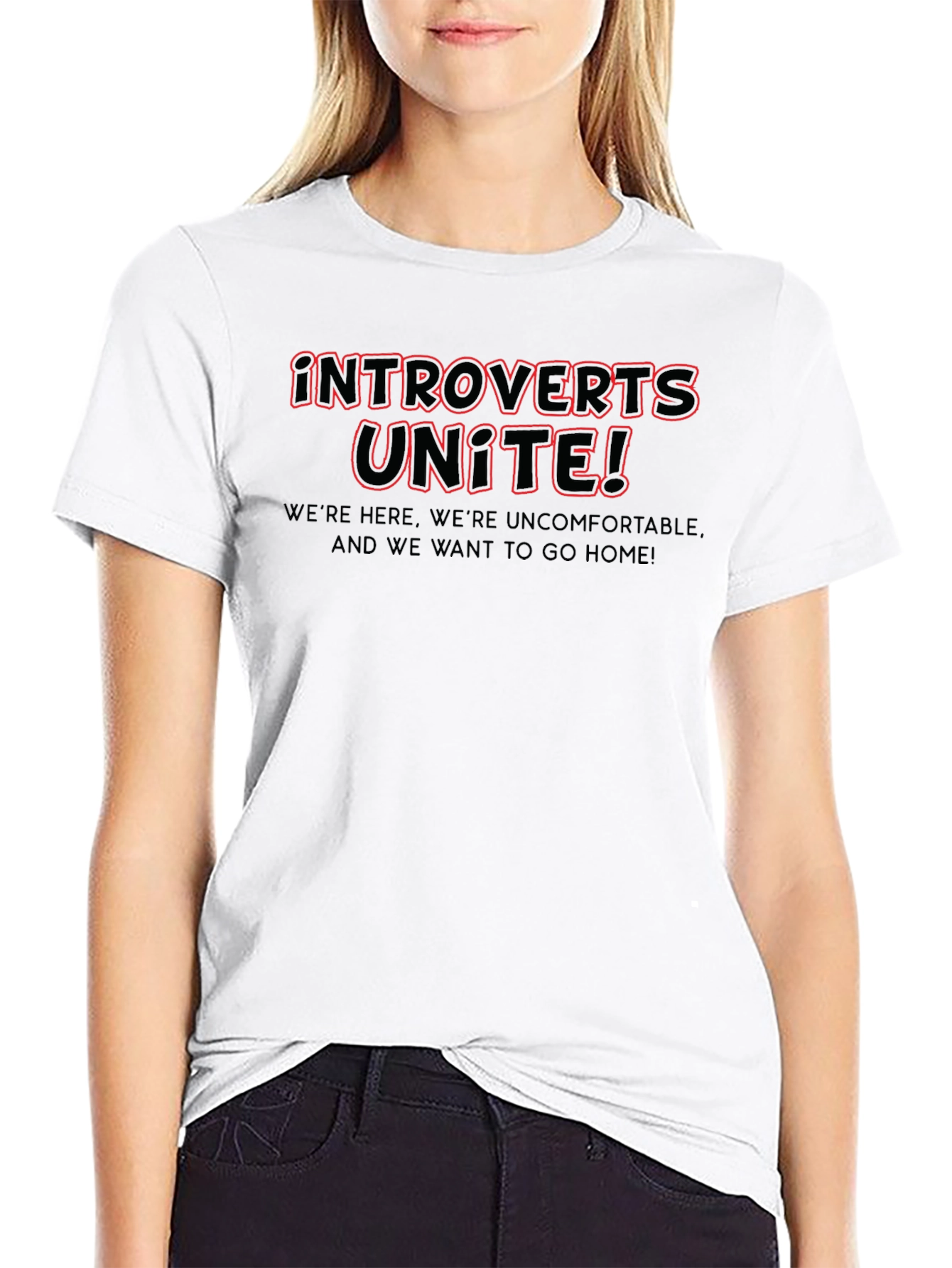 Black Introverts Unite! Graphic Tee view 9