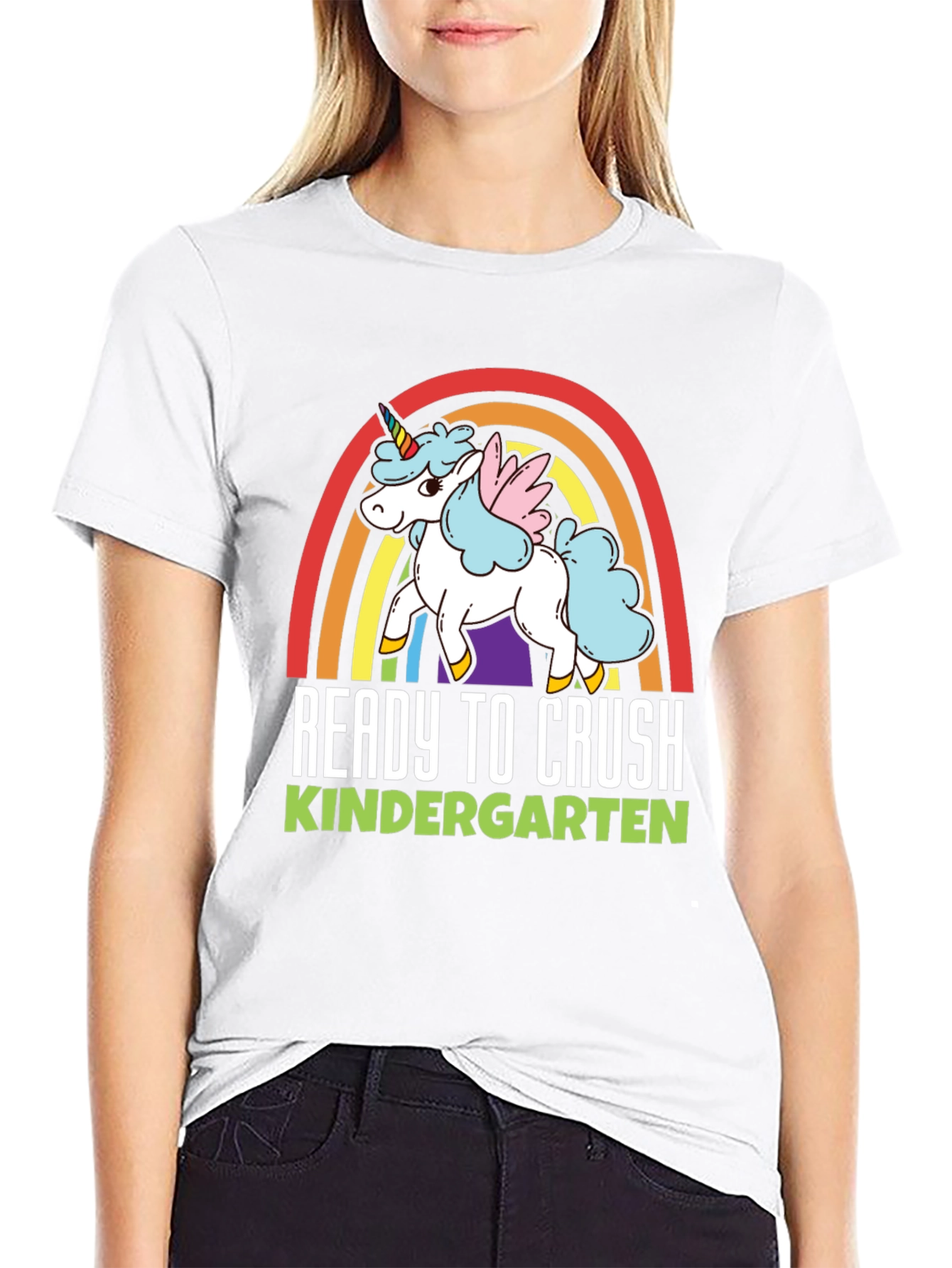Black Ready to Crush Kindergarten Unicorn T-Shirt view 9