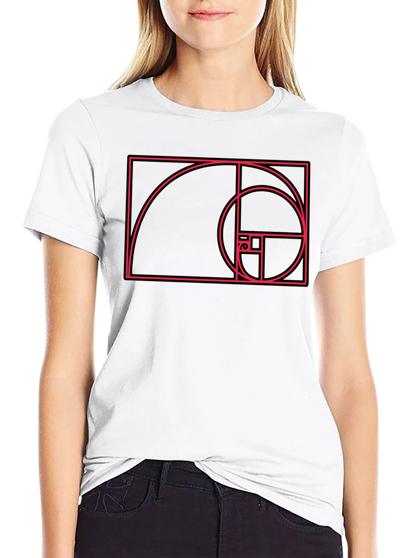 Black Golden Ratio Black Graphic Tee view 9