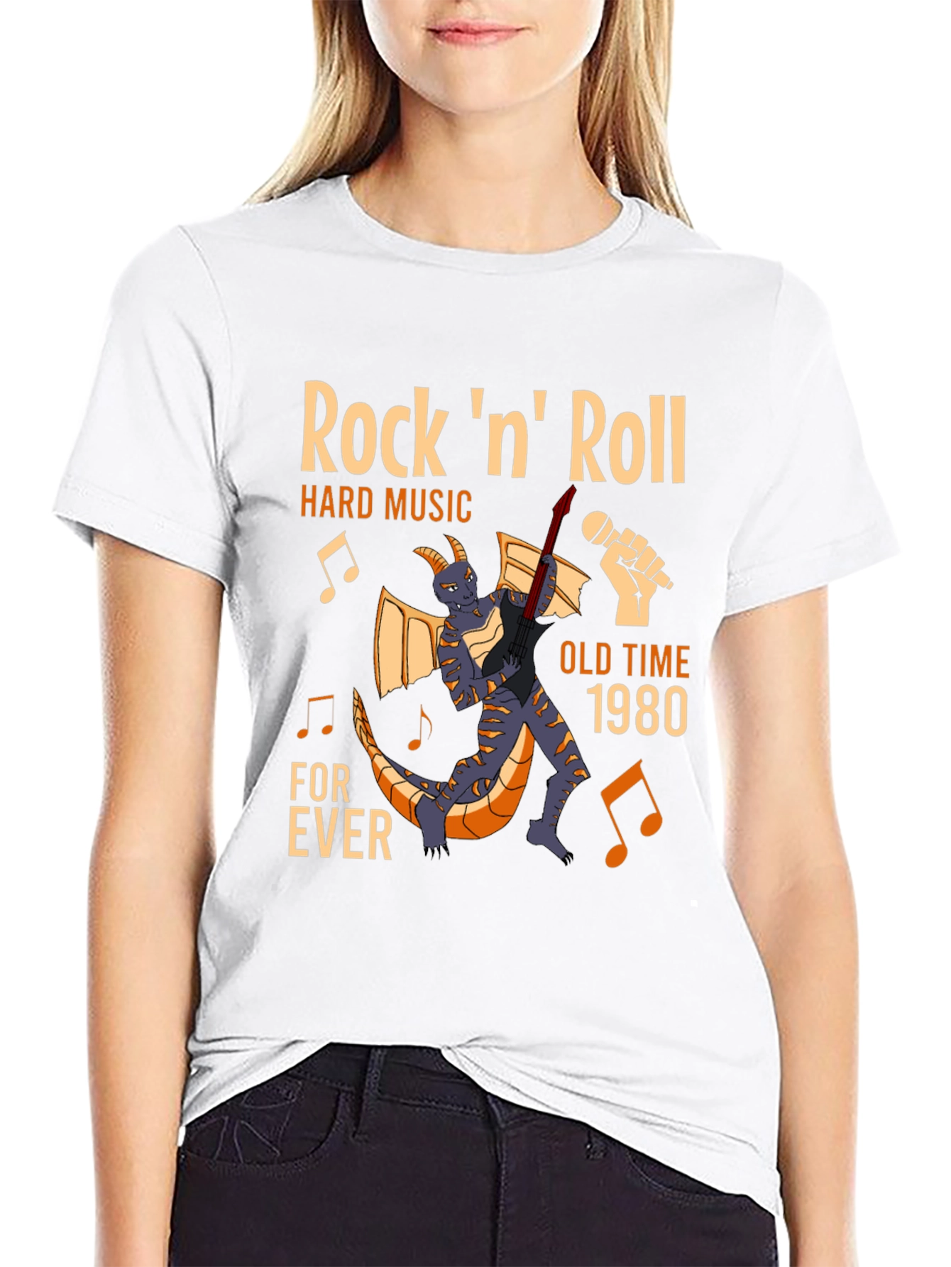 Black Rock 'n' Roll Dragon Graphic Tee view 9